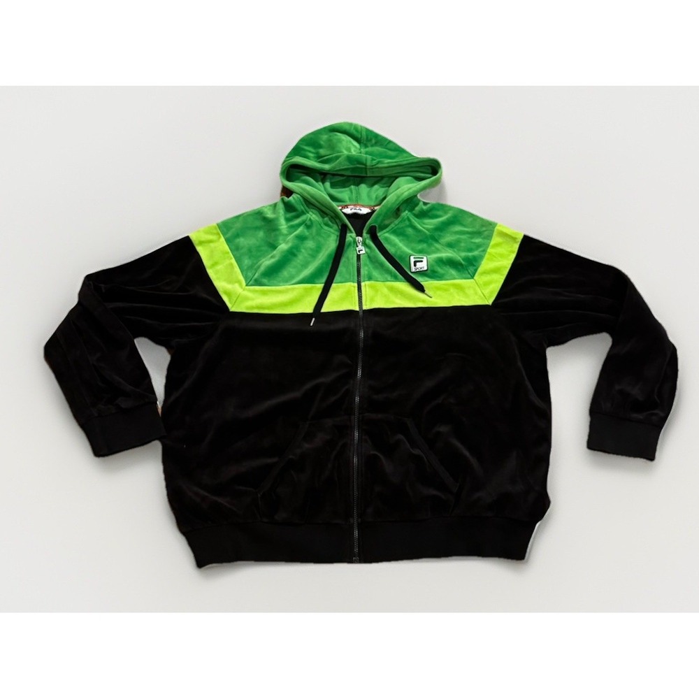 Vintage Fila Sport Velour Velvet Tennis Jacket Hoodie Men's XXL Bjorn Borg Rare